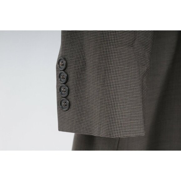 Brooks Brothers 346 Mens Suit 40 Reg Brown Tan Houndstooth 2 Piece 2 Btn Jacket - Picture 6 of 12